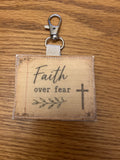 Vintage Quilt Bag Tag ~ Faith over Fear